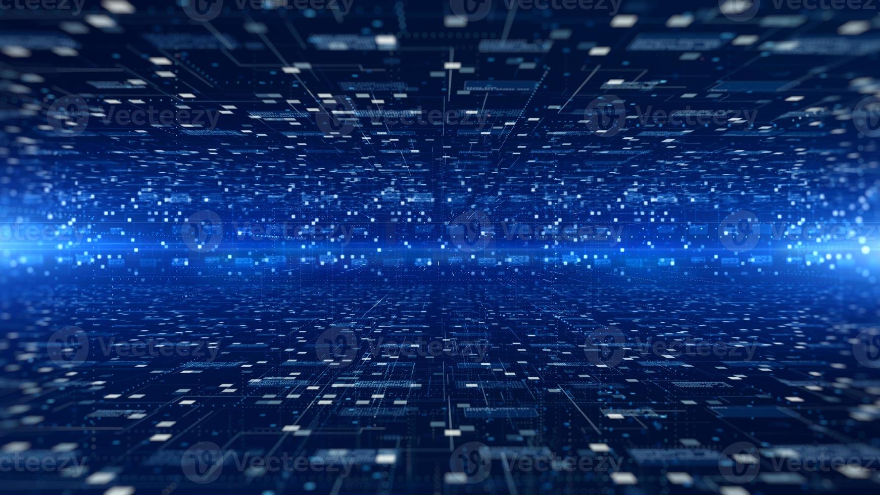 Digital cyberspace futuristic, Digital data matrix flowing and lighting, 5g high-speed connection data analysis process abstract background. photo