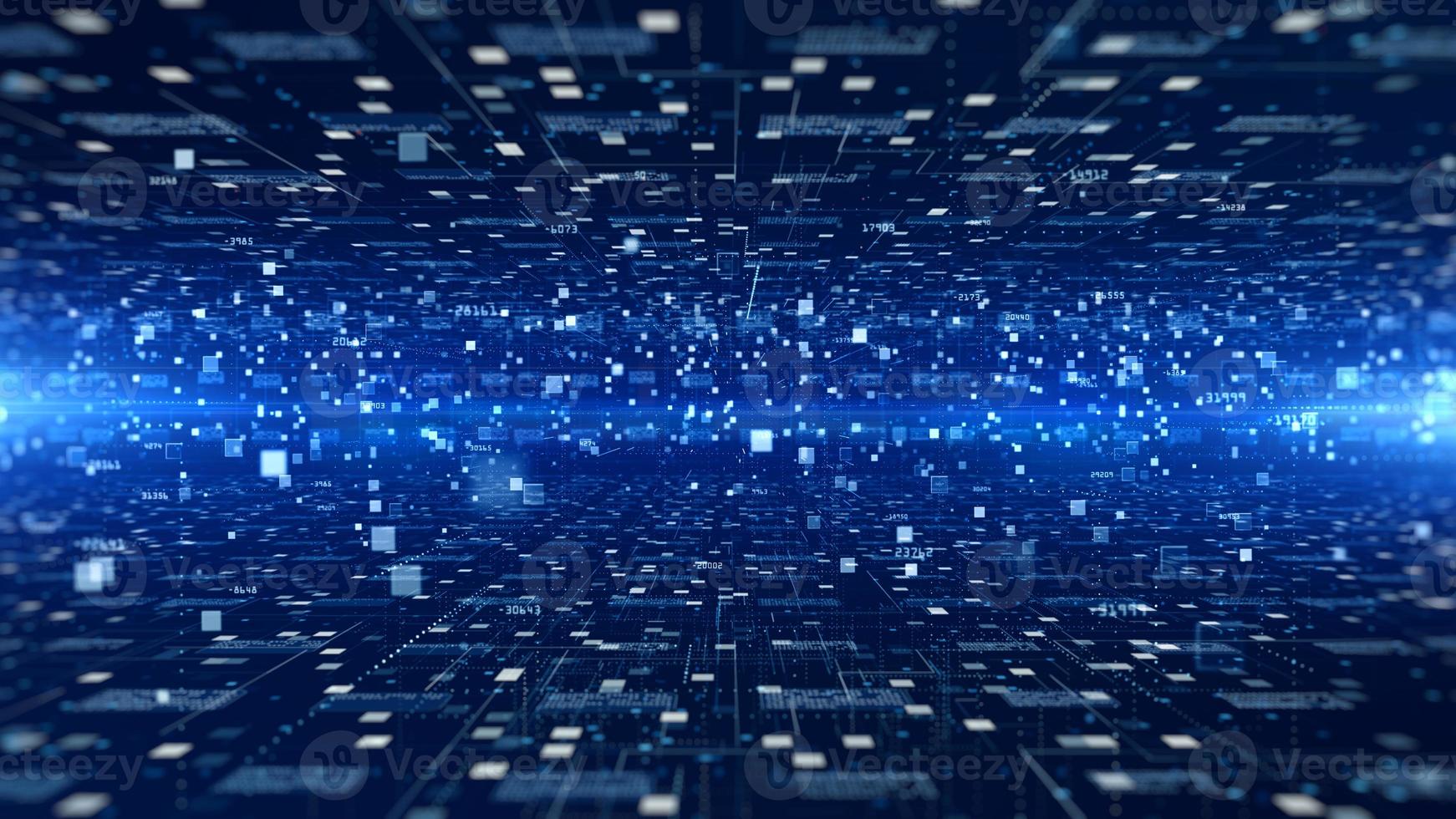 Digital cyberspace futuristic, Digital data matrix flowing and lighting, 5g high-speed connection data analysis process abstract background. photo