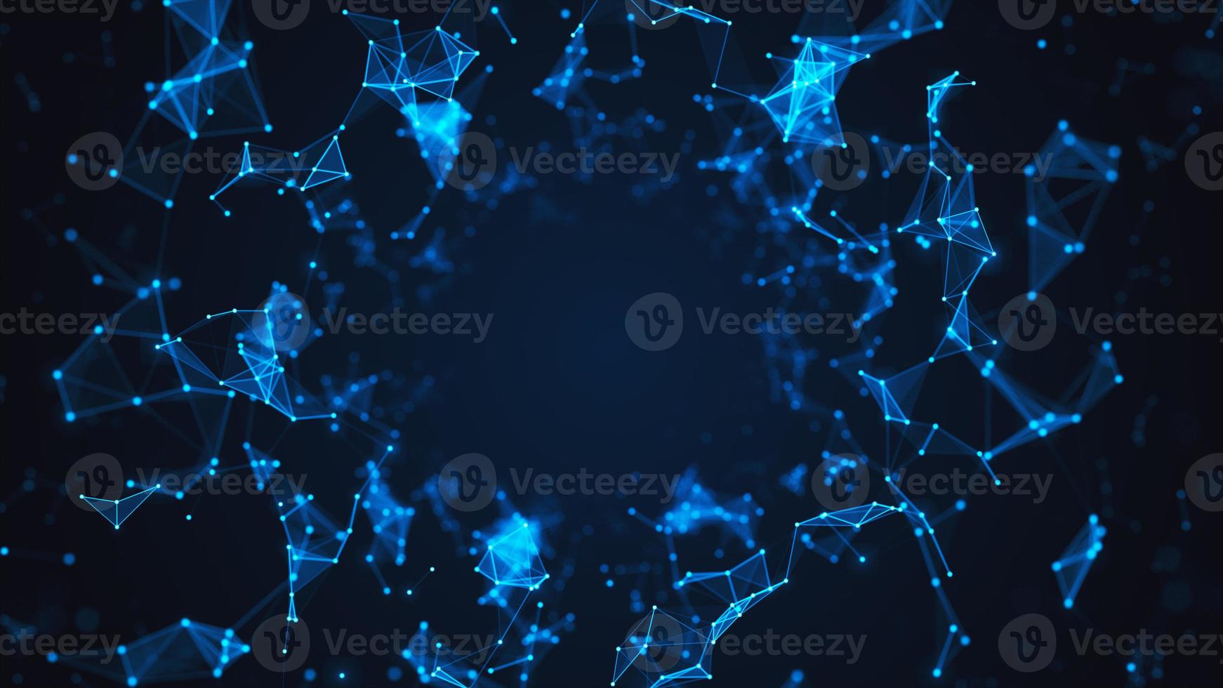 Digital polygon with points and lines connect. Technology network data connection.Futuristic cyberspace abstract background photo