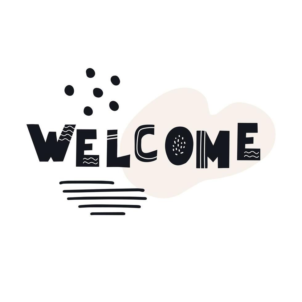 WebInscription Welcome. Scandinavian style vector illustration with decorative abstract elements.