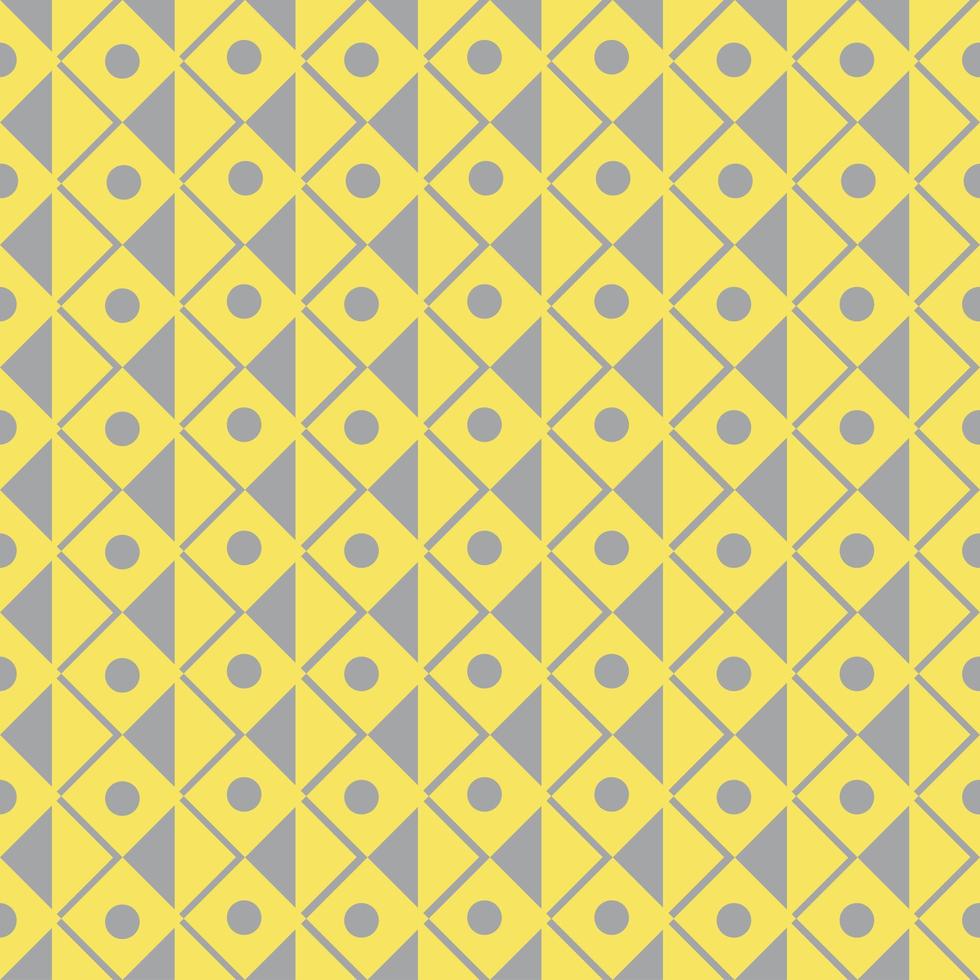 Seamless pattern in trend colors. With abstract figures from squares and circles. vector