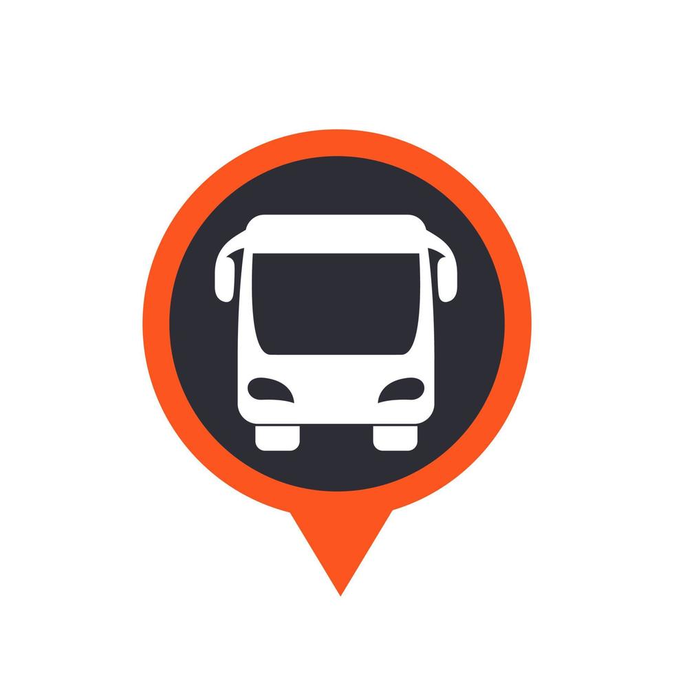 Bus icon on mark vector
