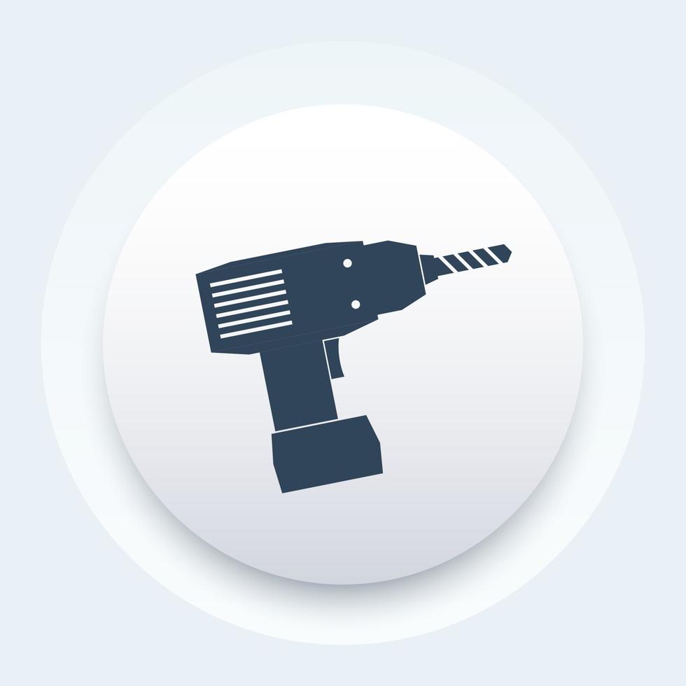 Electric screwdriver icon, vector sign