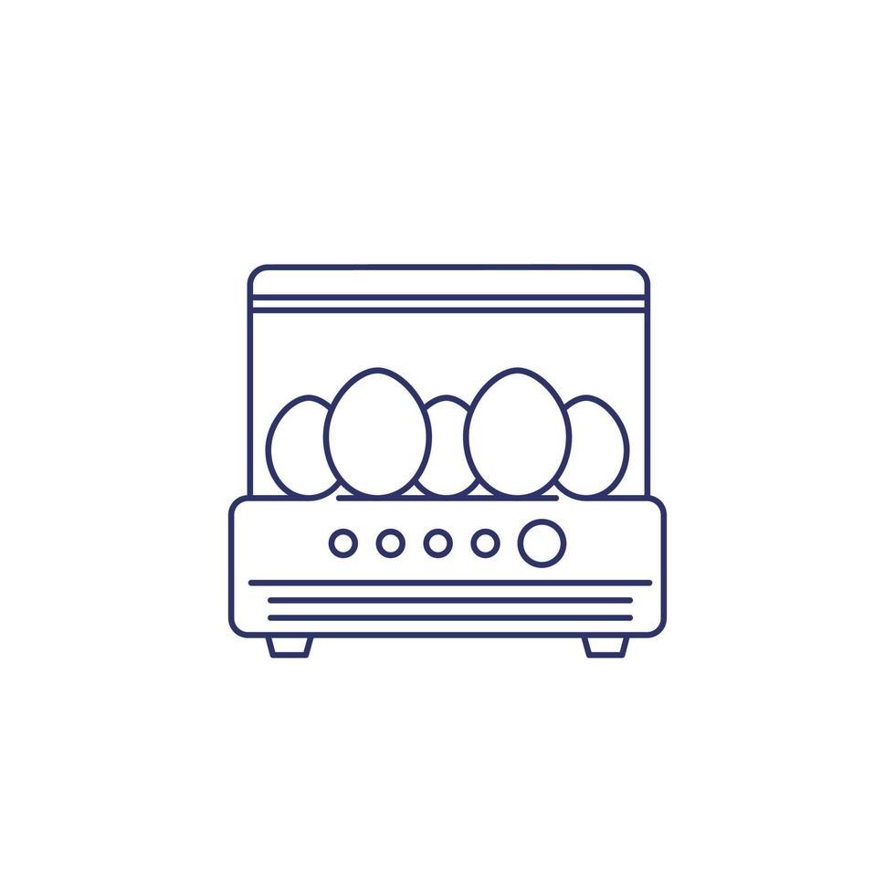 incubator with the eggs, line icon on white vector