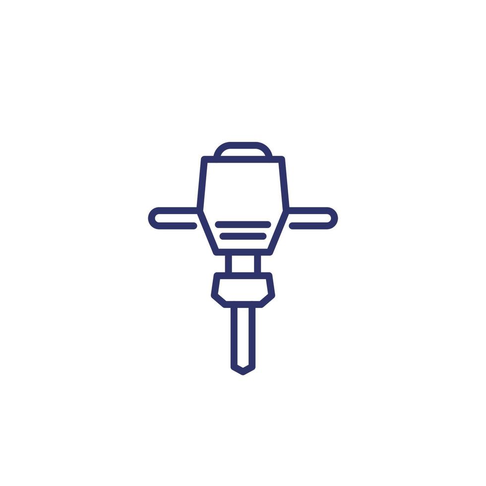 jackhammer line simple icon on white vector