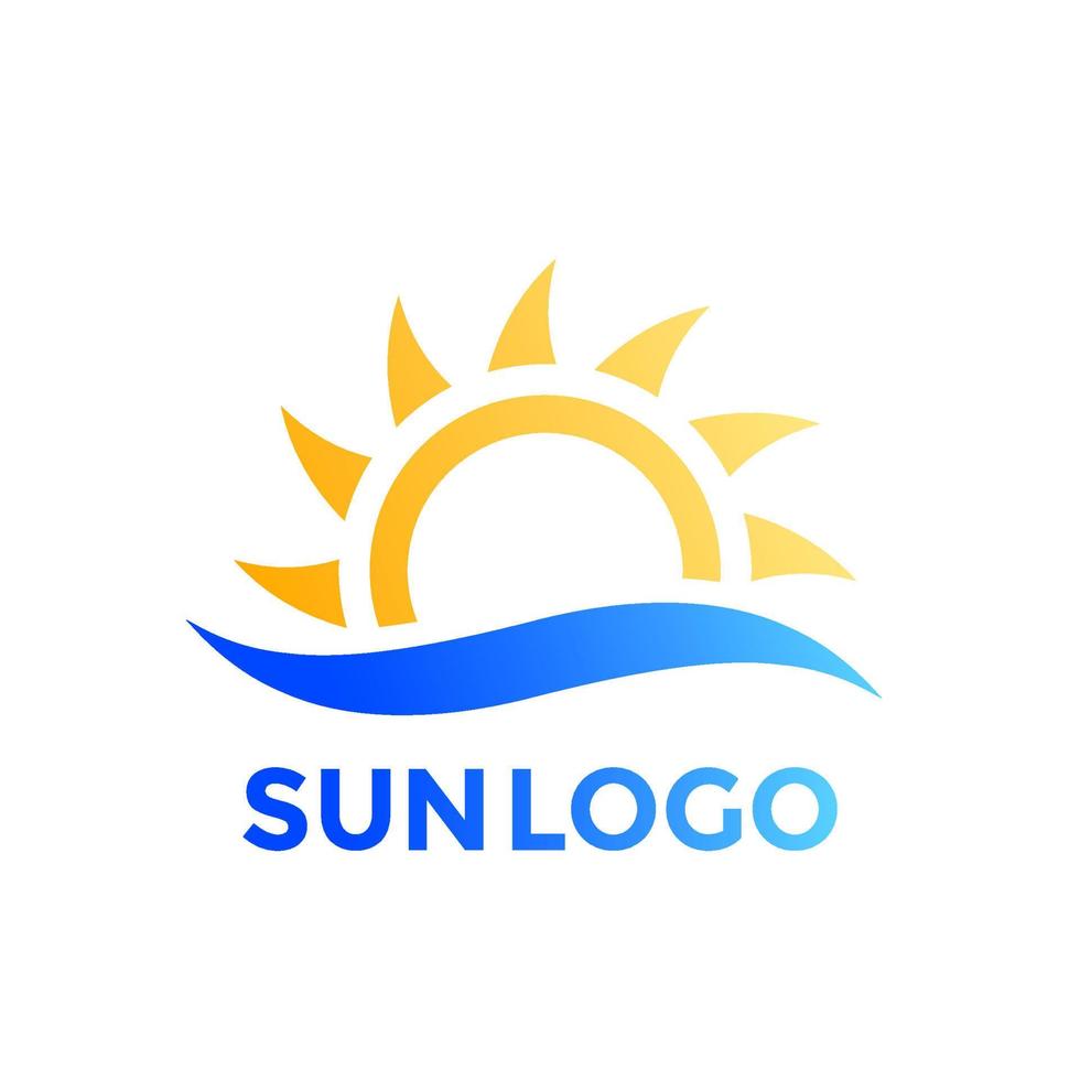 sun and wave vector logo element