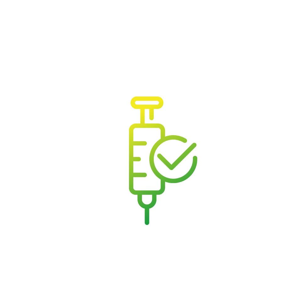 vaccination done, vector line icon