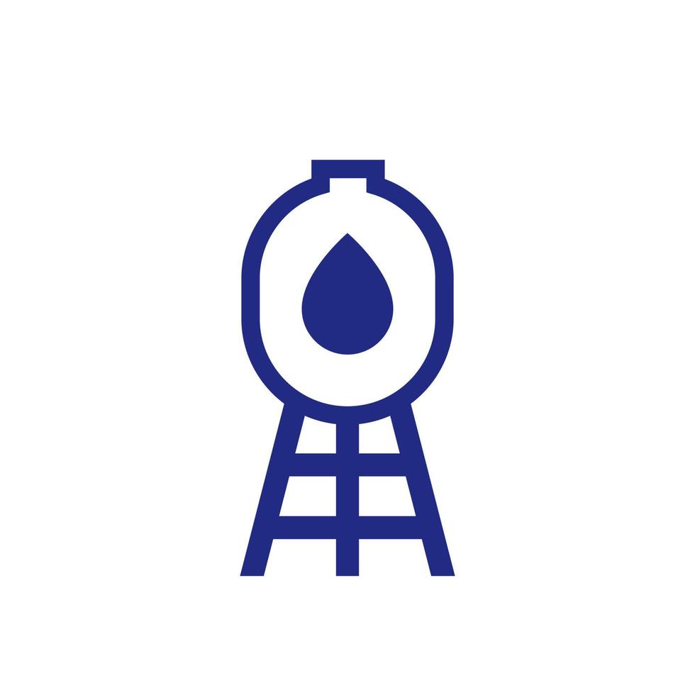 icono de la torre de agua en blanco vector