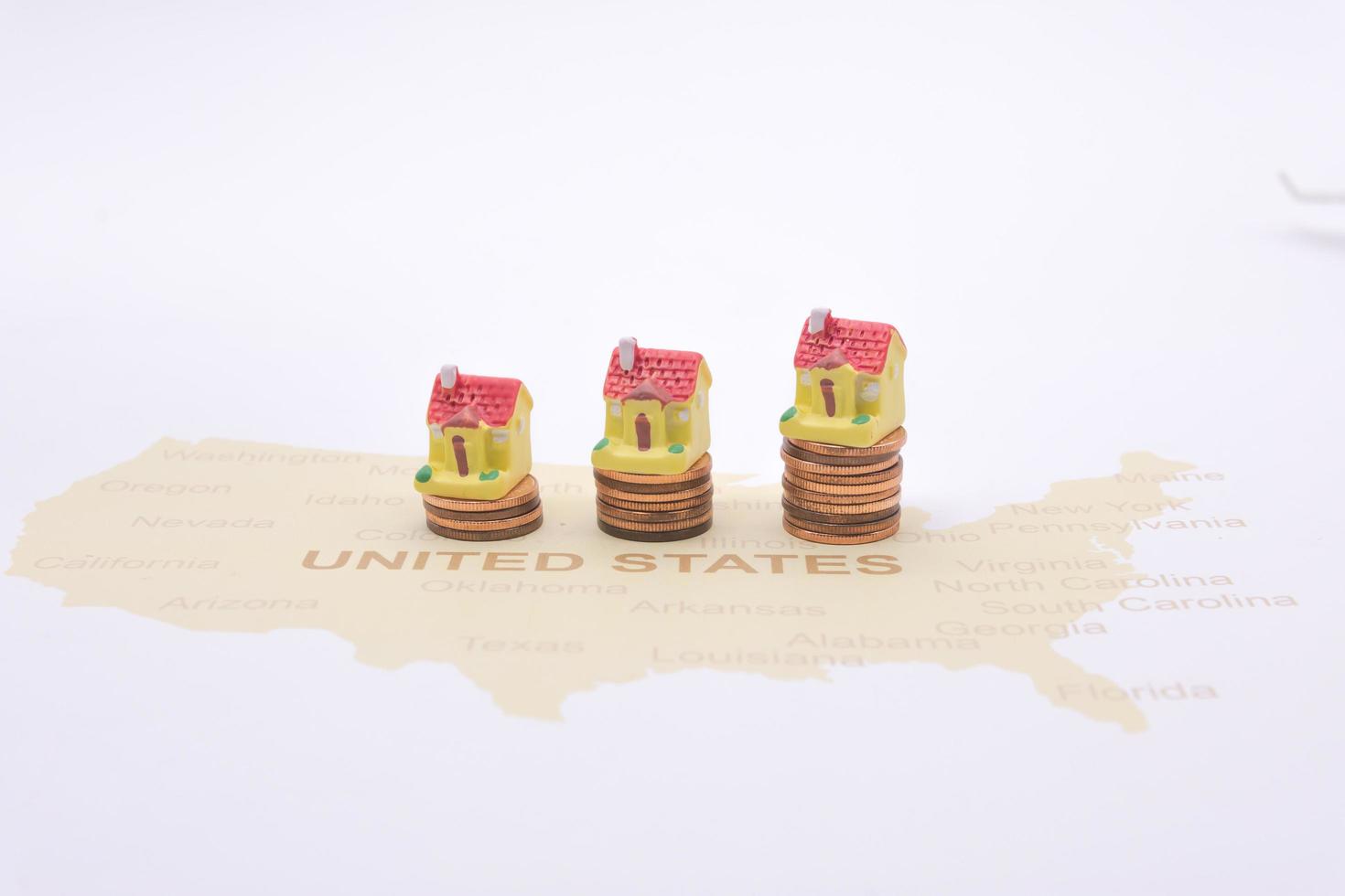 House on a American map. business house concept photo