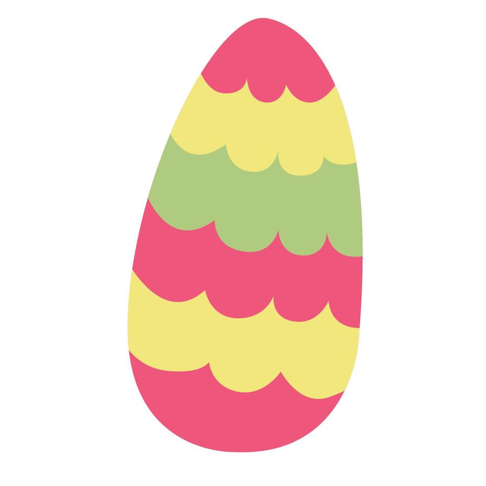 Decorative bright Easter egg. Hand drawn flat illustration. Great for greeting cards. vector