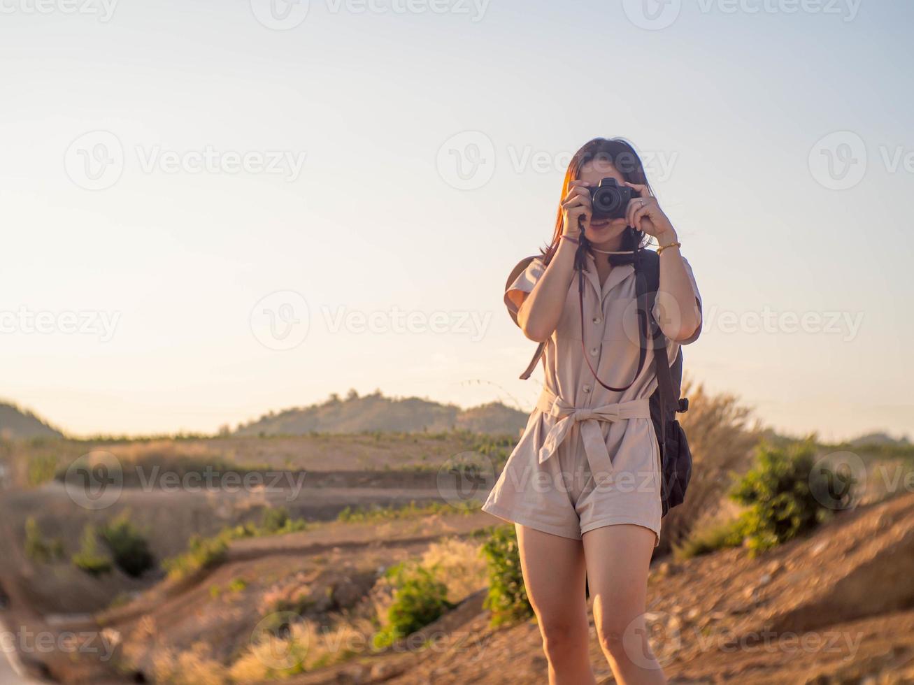 Woman on road photo