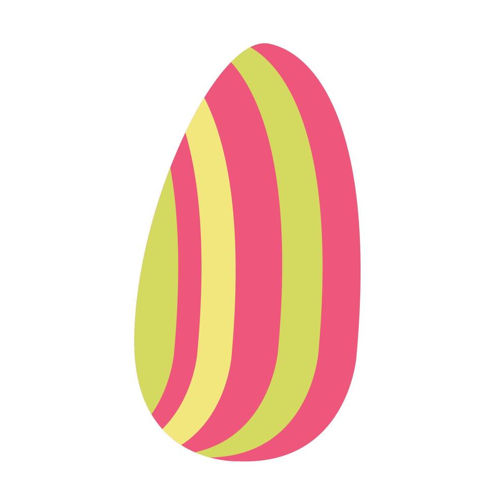 Decorative bright Easter egg. Hand drawn flat illustration. Great for greeting cards. vector