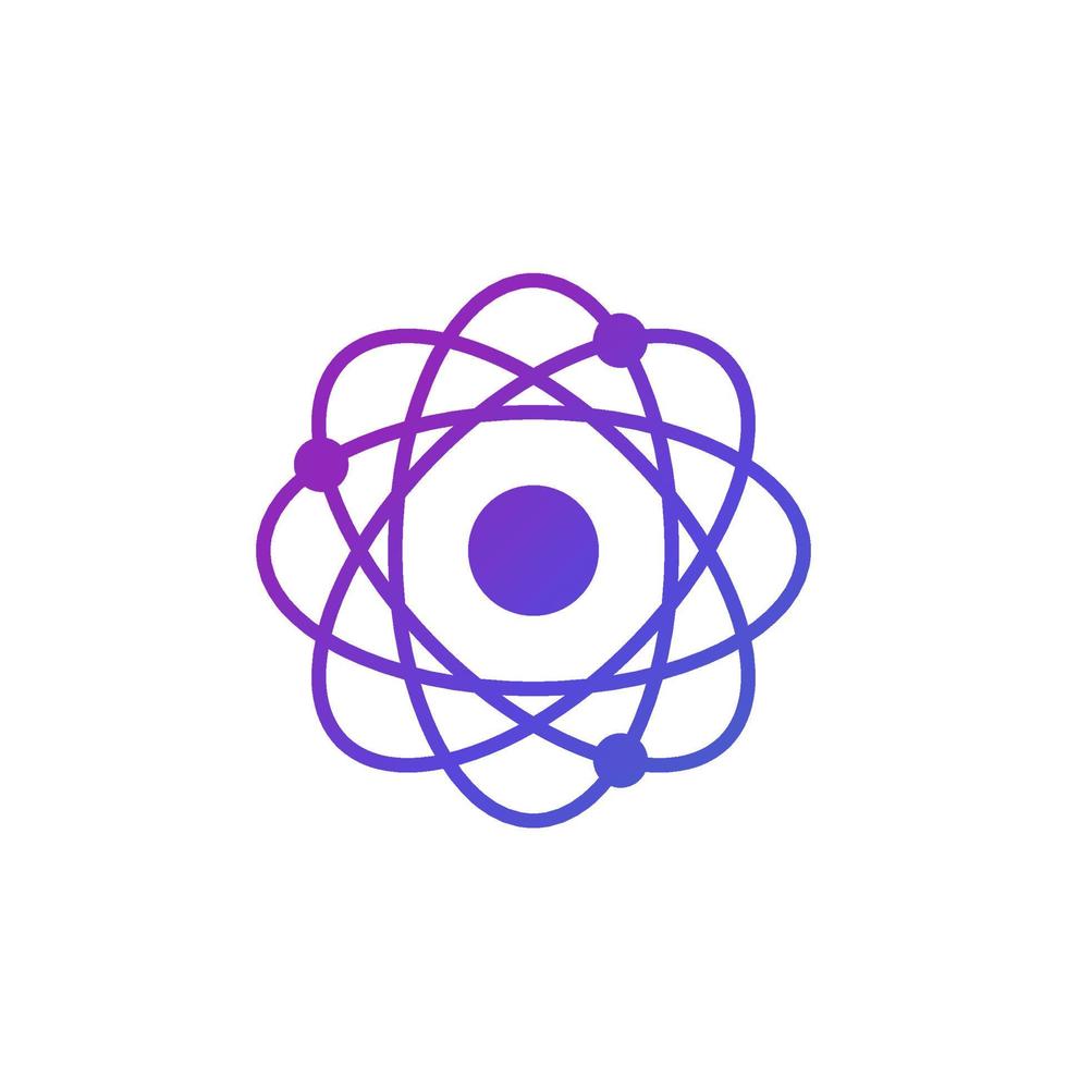 atom icon on white, science vector