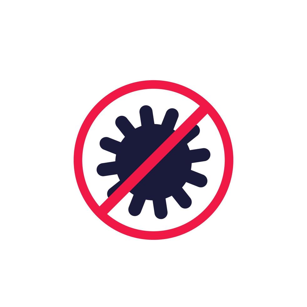 antibacterial, no bacteria vector sign