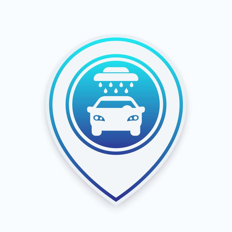 signo de lavado de autos, icono en la marca vector