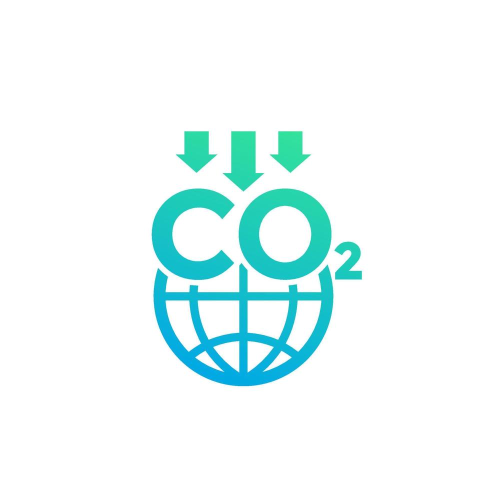 reduce carbon emissions icon on white vector
