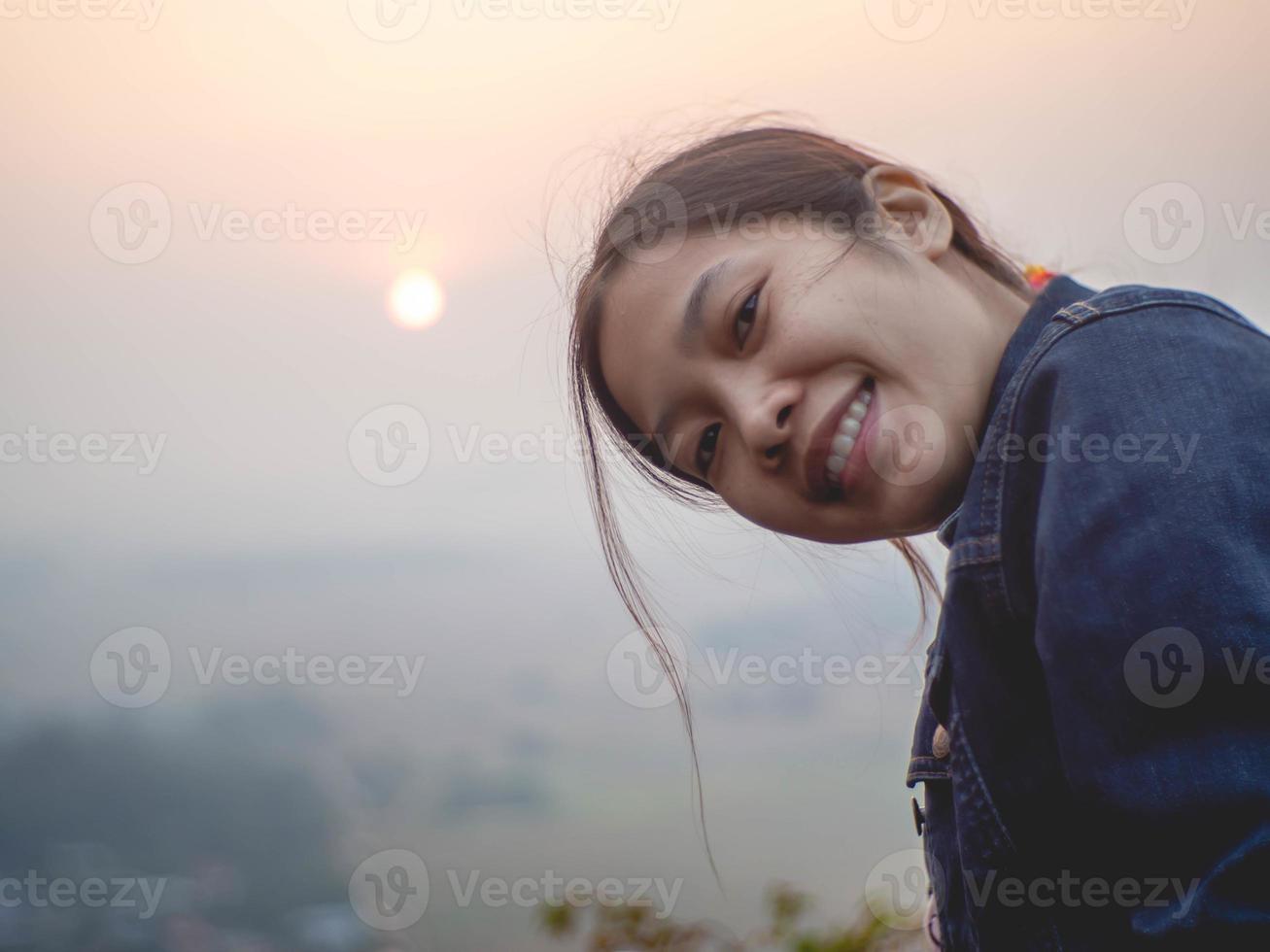 Woman and sky photo