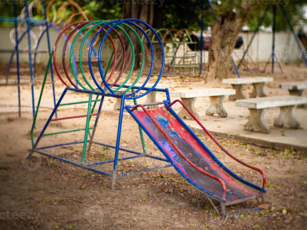 old playground and vintage photo