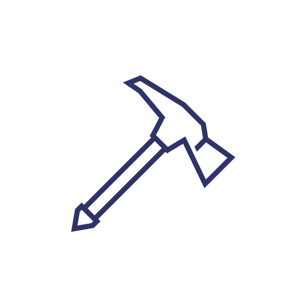 climbing axe icon, line vector