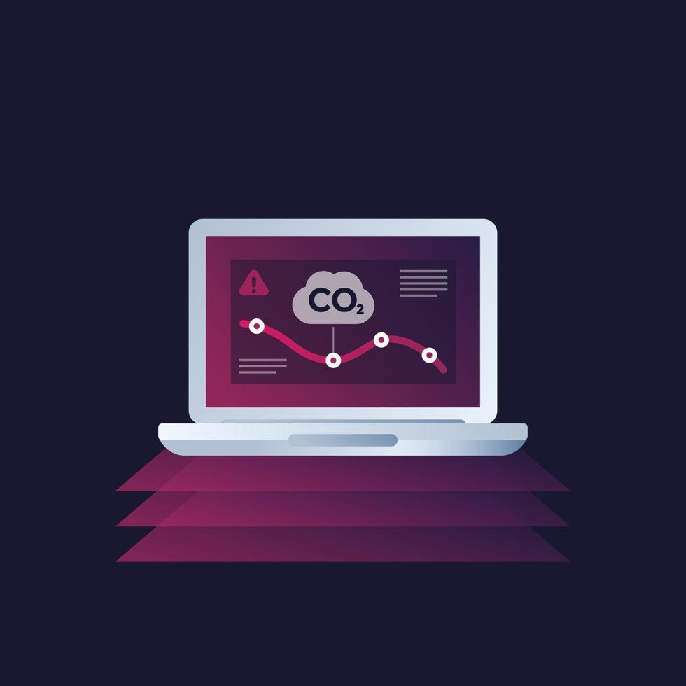 co2, control y reducción de emisiones de carbono, vector