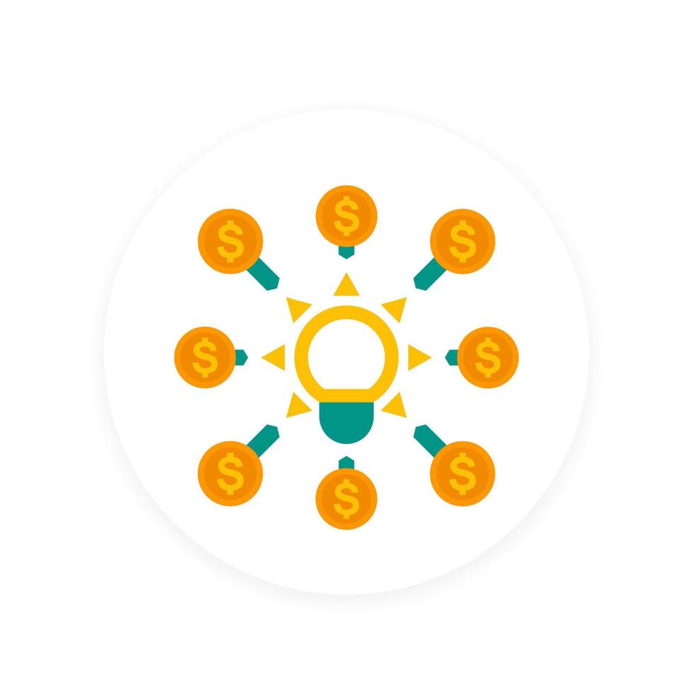 crowdfunding icon, flat style vector
