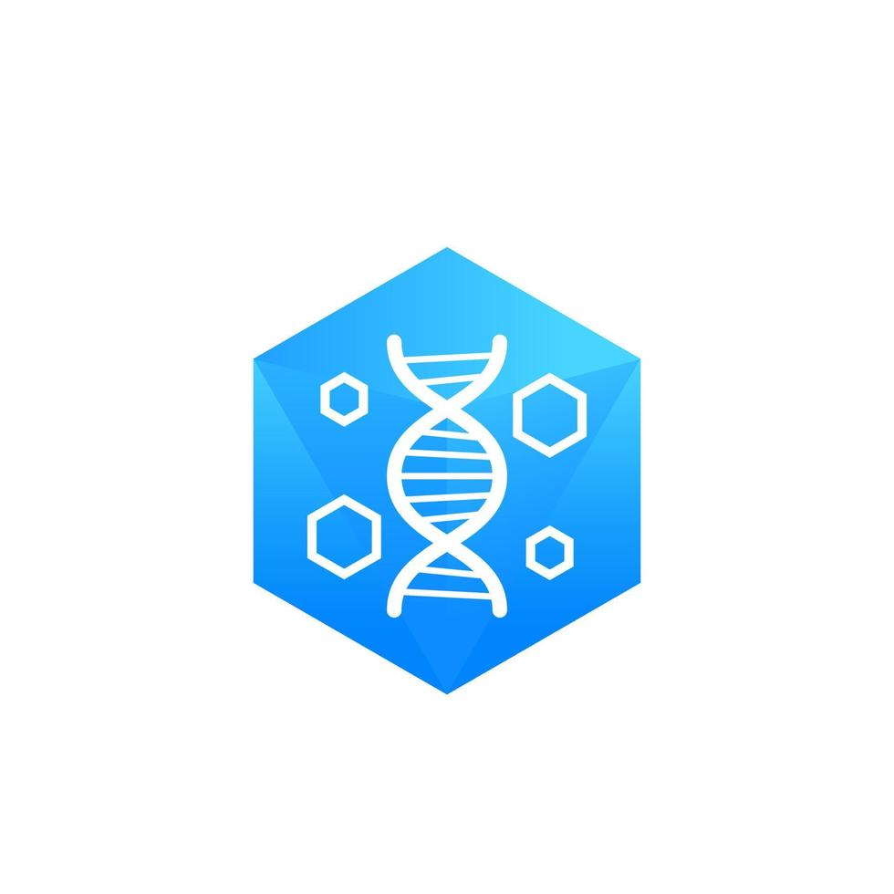 genetics, dna research vector icon