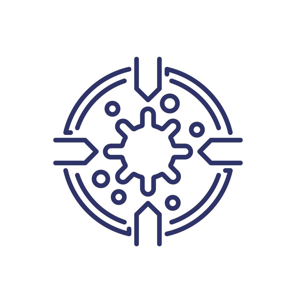 immune system line icon on white vector