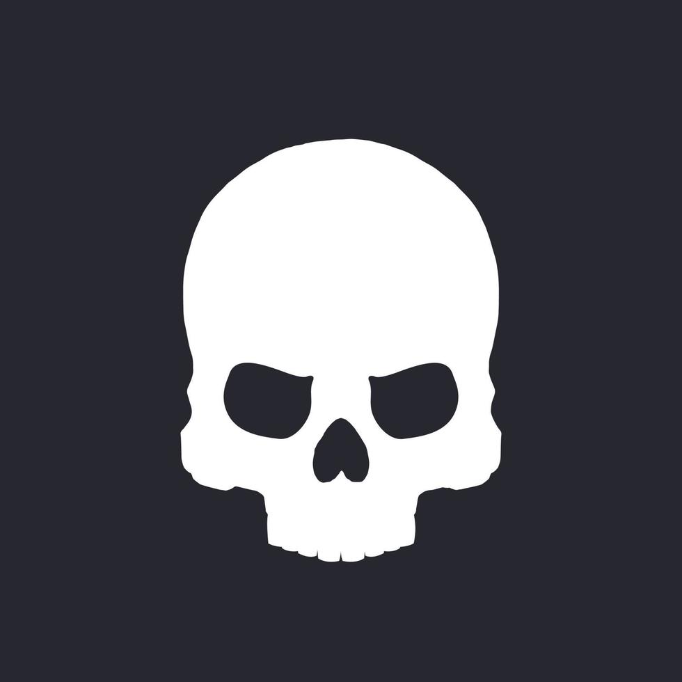 skull on dark, hand drawn vector illustration