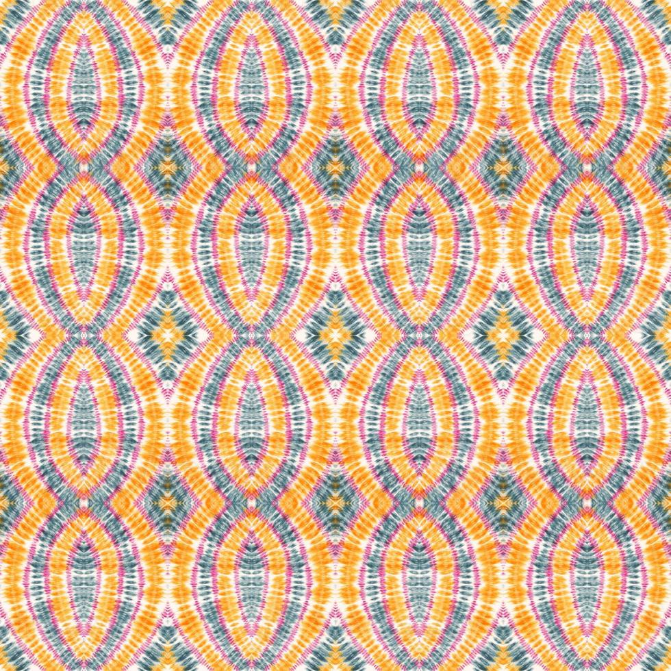 Colorful shibori tie dye African ethnic tribal geometric shape seamless pattern background. Use for fabric, textile, interior decoration elements, upholstery, wrapping. photo