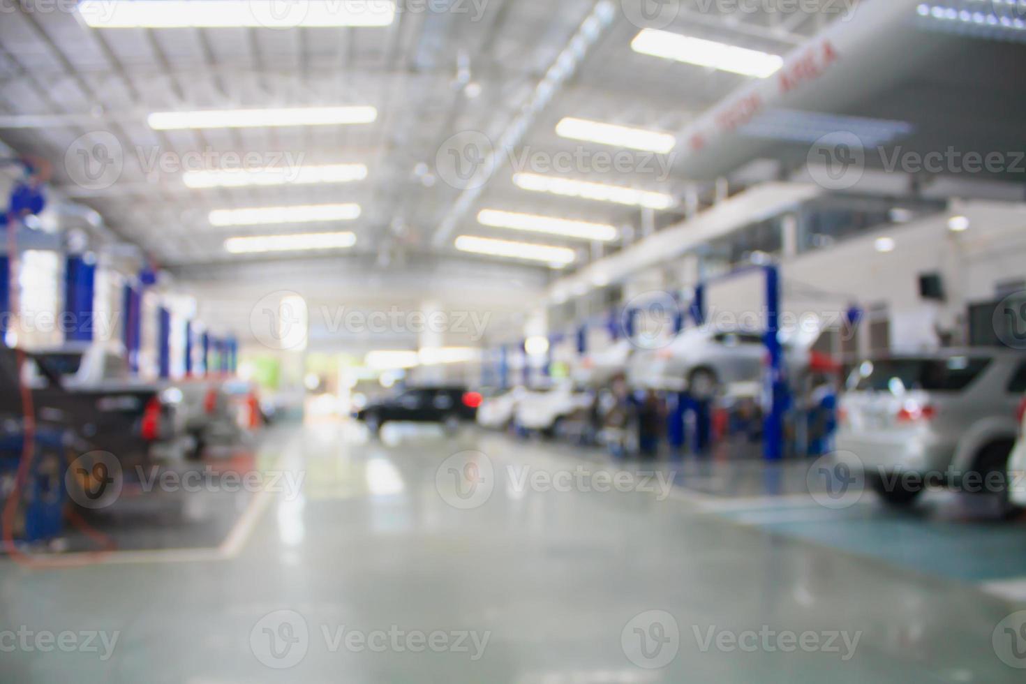 centro de servicio de reparación de automóviles fondo borroso foto