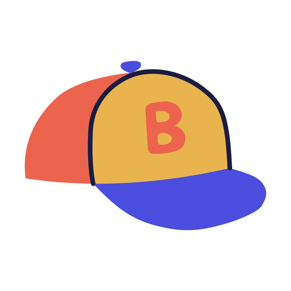 Cap. Hand Drawn Doodle Kid Stuff Icon. vector