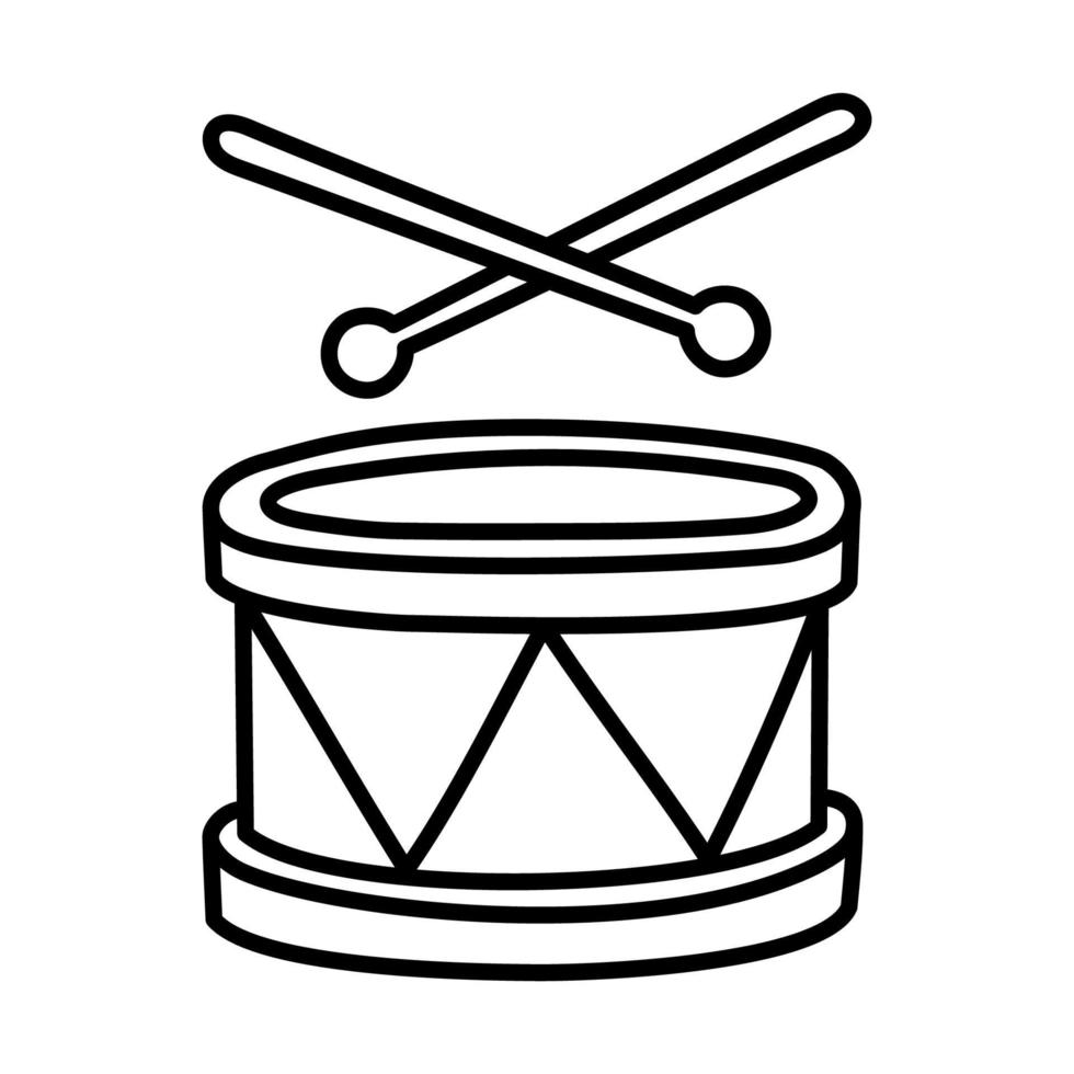 Drum. Hand Drawn Doodle Kid Stuff Icon. vector