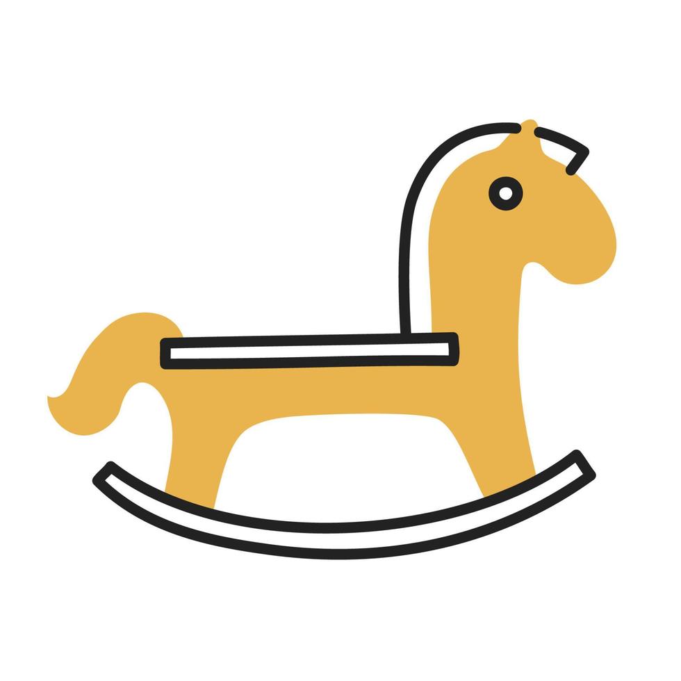 Horse. Hand Drawn Doodle Kid Stuff Icon. vector