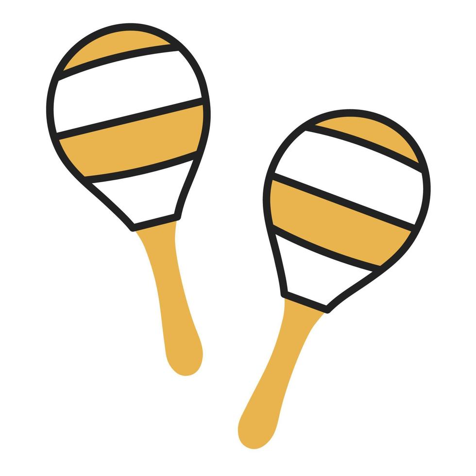 Maracas. Hand Drawn Doodle Kid Stuff Icon. vector