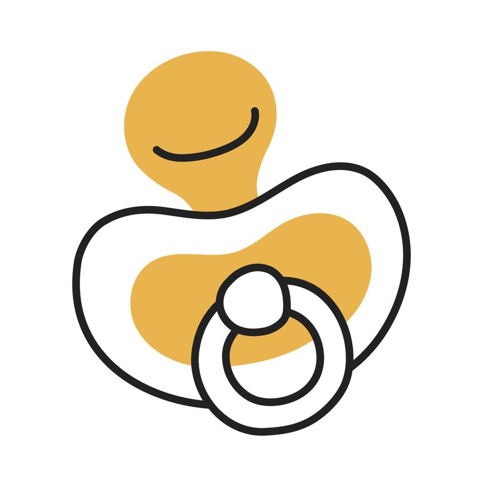 Pacifier. Hand Drawn Doodle Kid Stuff Icon. vector
