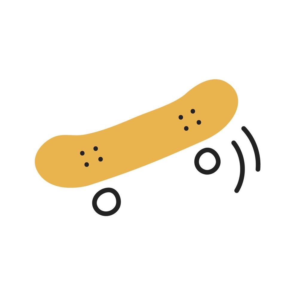 Skateboard. Hand Drawn Doodle Kid Stuff Icon. vector