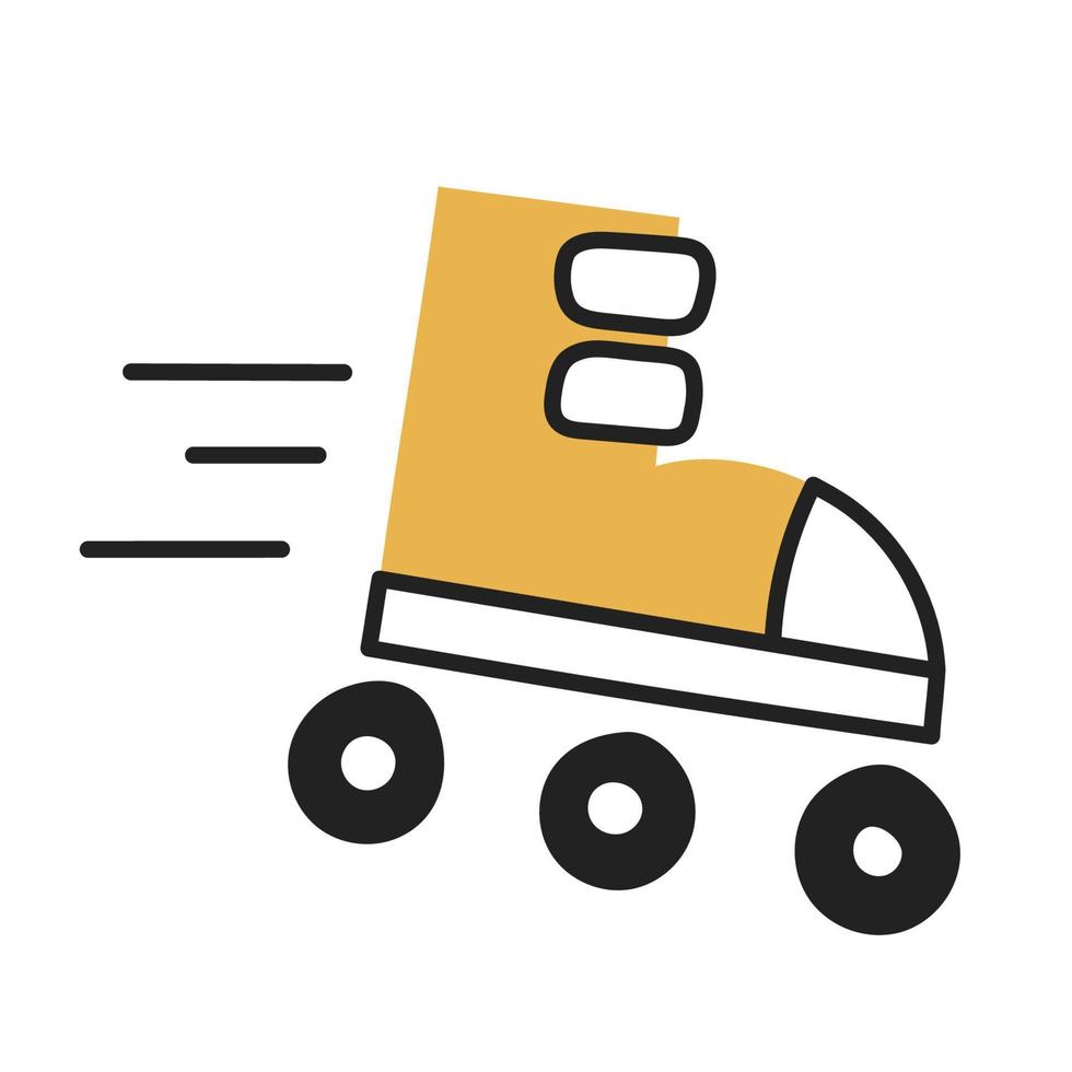 Skates. Hand Drawn Doodle Kid Stuff Icon. vector