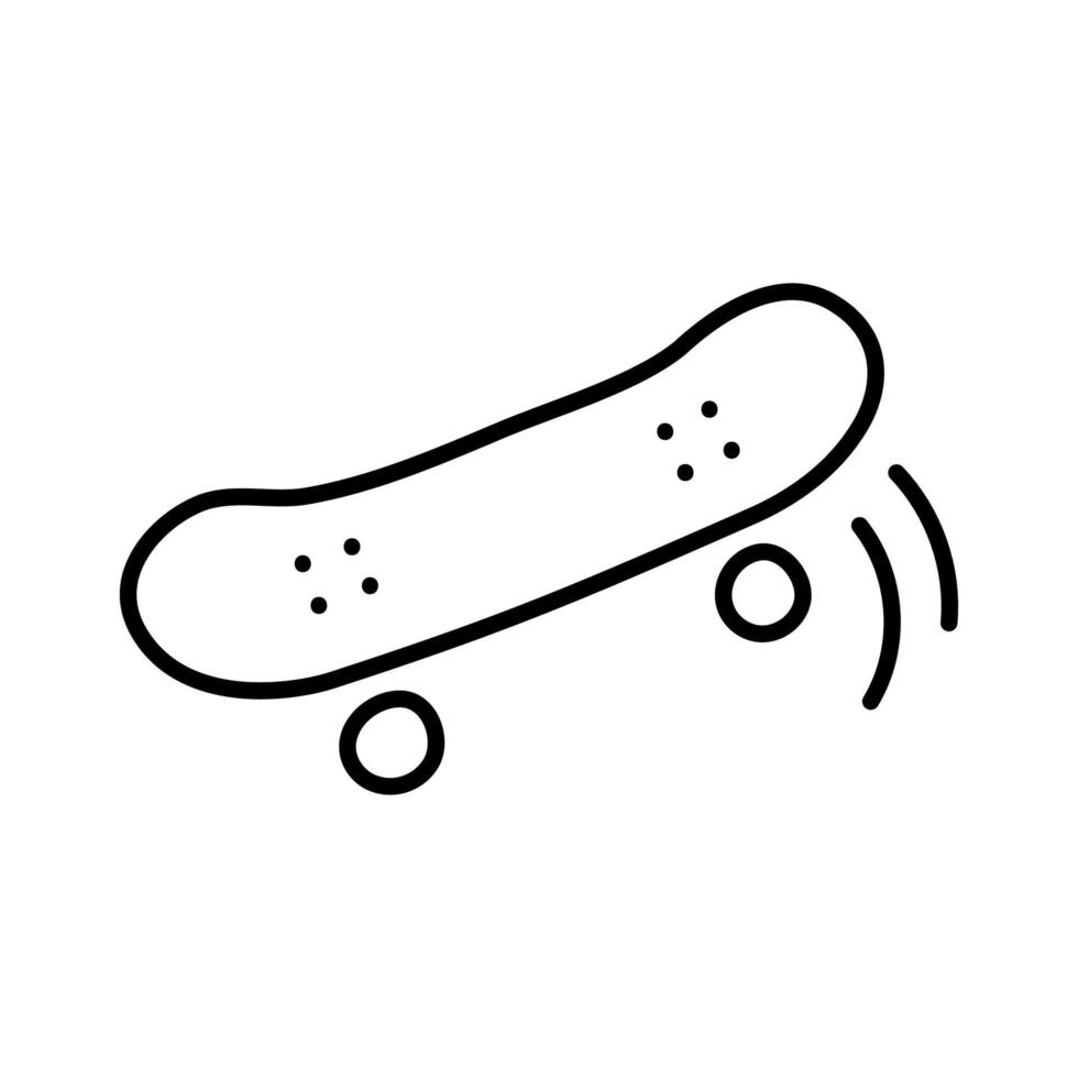 Skateboard. Hand Drawn Doodle Kid Stuff Icon. vector