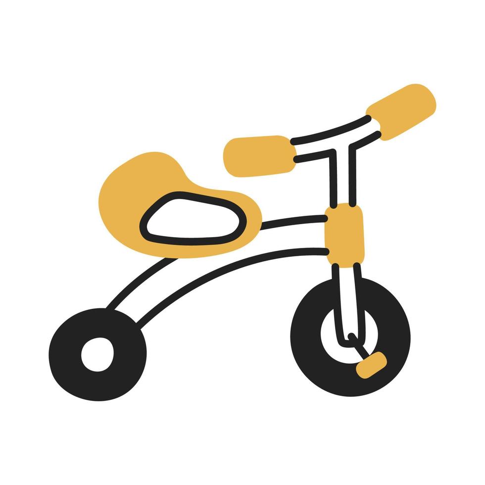 Tricycle. Hand Drawn Doodle Kid Stuff Icon. vector