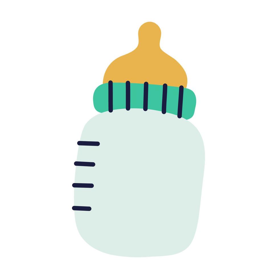 Baby bottle. Hand Drawn Doodle Kid Stuff Icon. vector