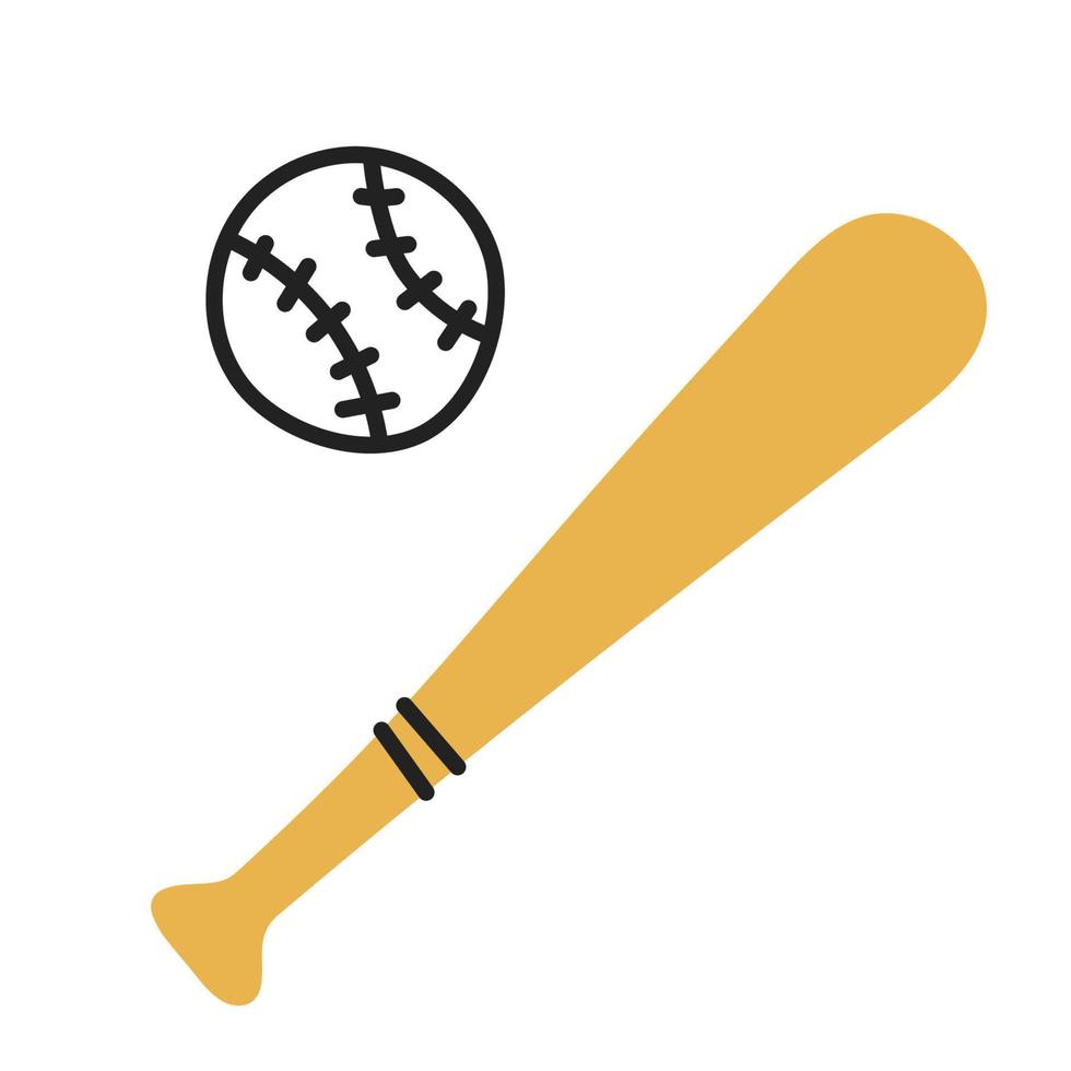 Baseball. Hand Drawn Doodle Kid Stuff Icon. vector