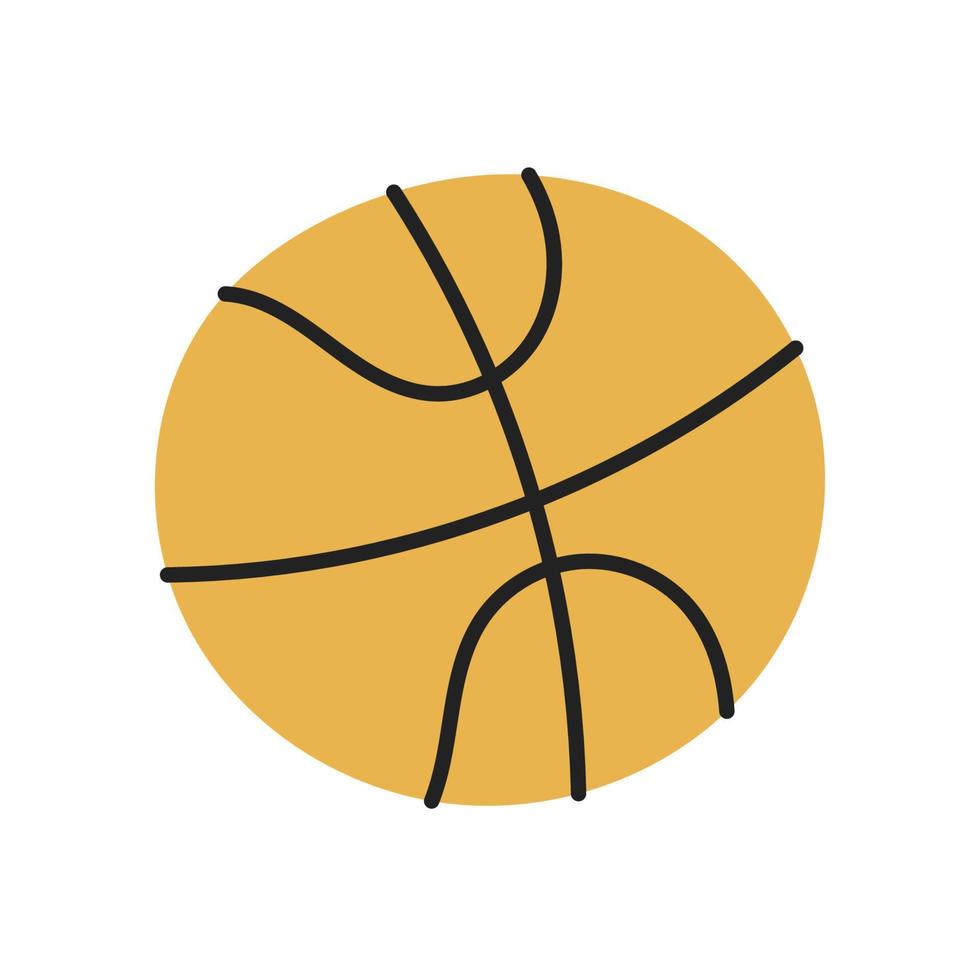 Basketball. Hand Drawn Doodle Kid Stuff Icon. vector