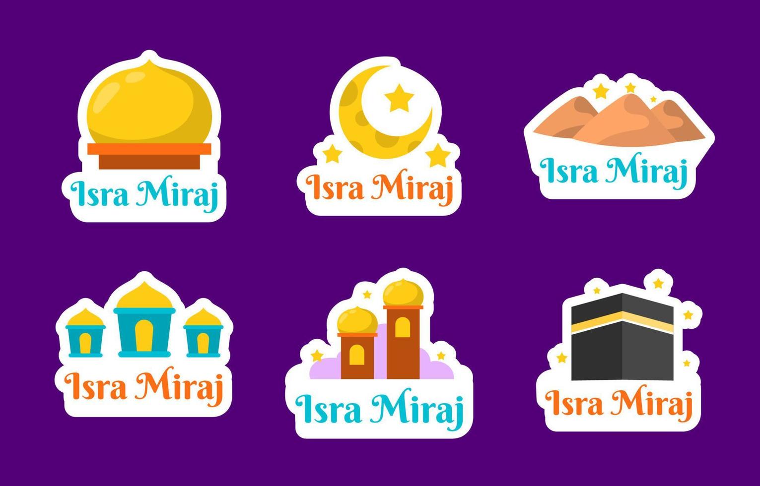 Isra Miraj Sticker Collection vector
