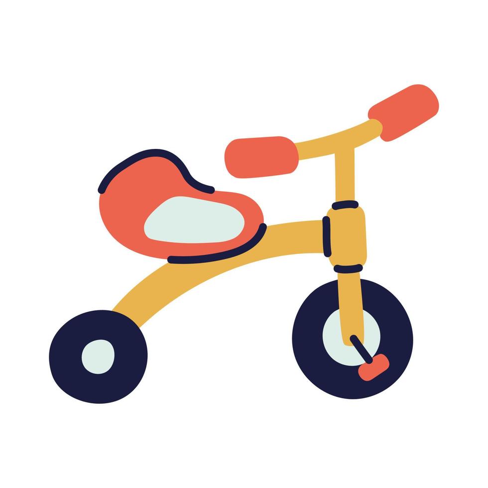 Tricycle. Hand Drawn Doodle Kid Stuff Icon. vector
