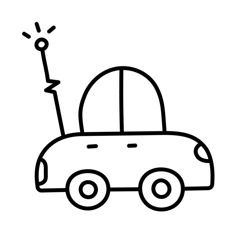 coche RC. icono de cosas de niños de fideos dibujados a mano. vector