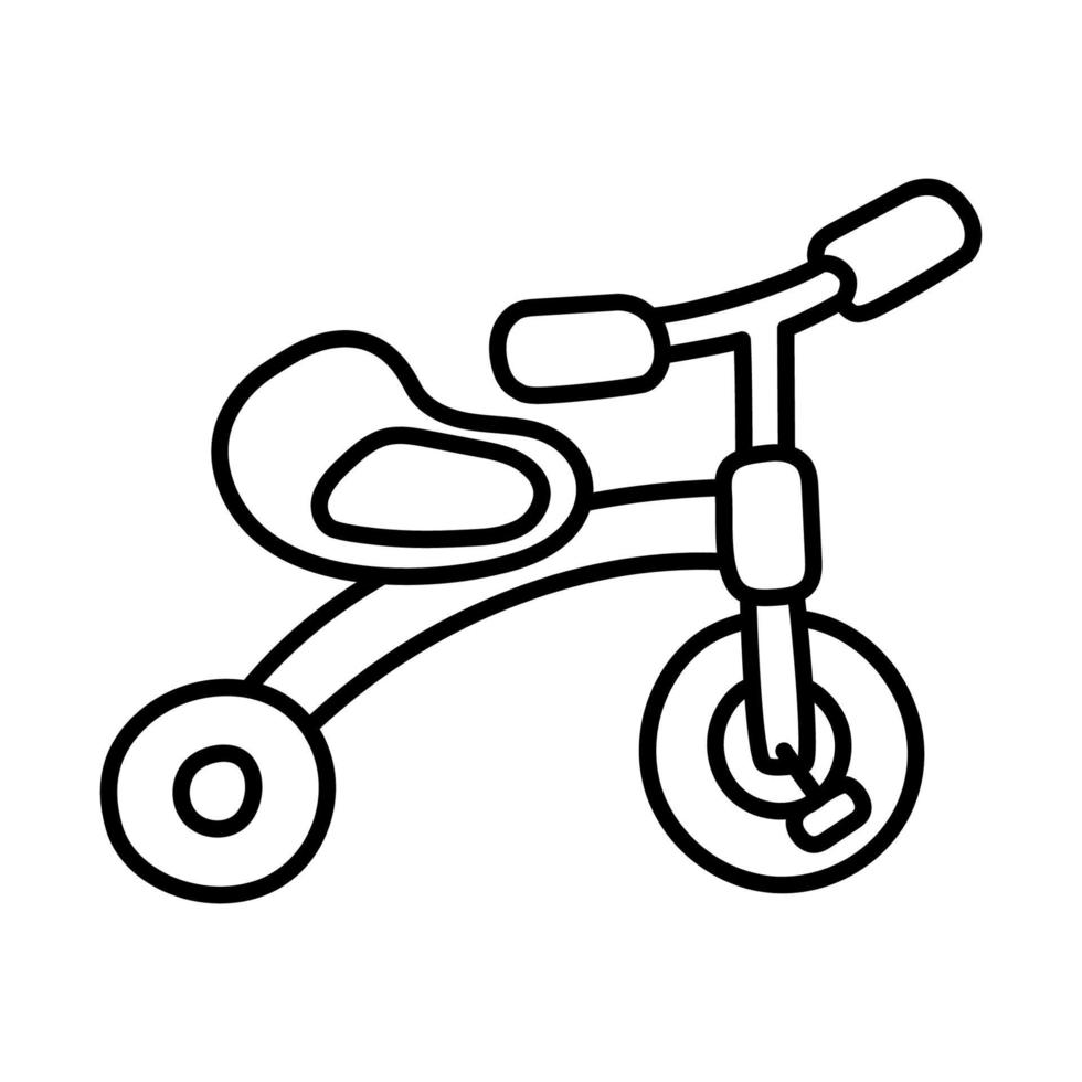 Tricycle. Hand Drawn Doodle Kid Stuff Icon. vector