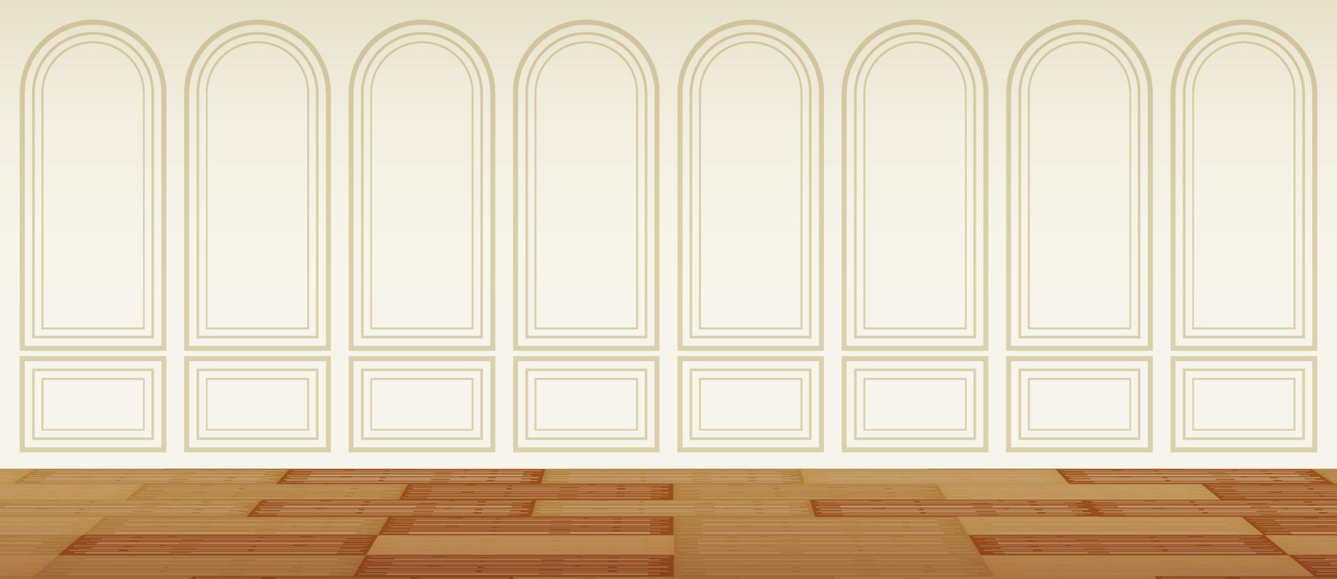 Vintage wall with brown wood floor. Fashion background. vector