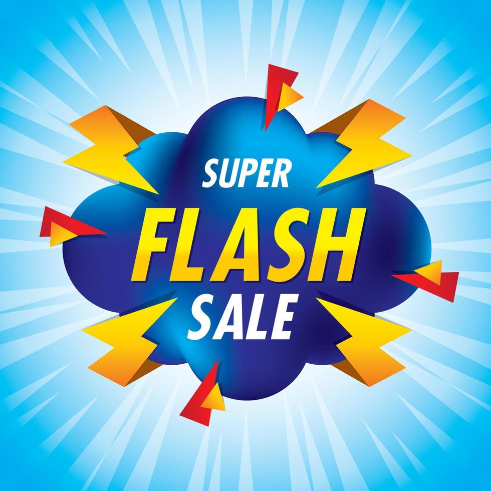 Thunderbolt with cloud flash sale tag vector