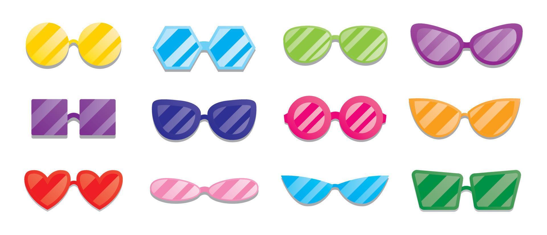 summer sunglasses graphic vector set.