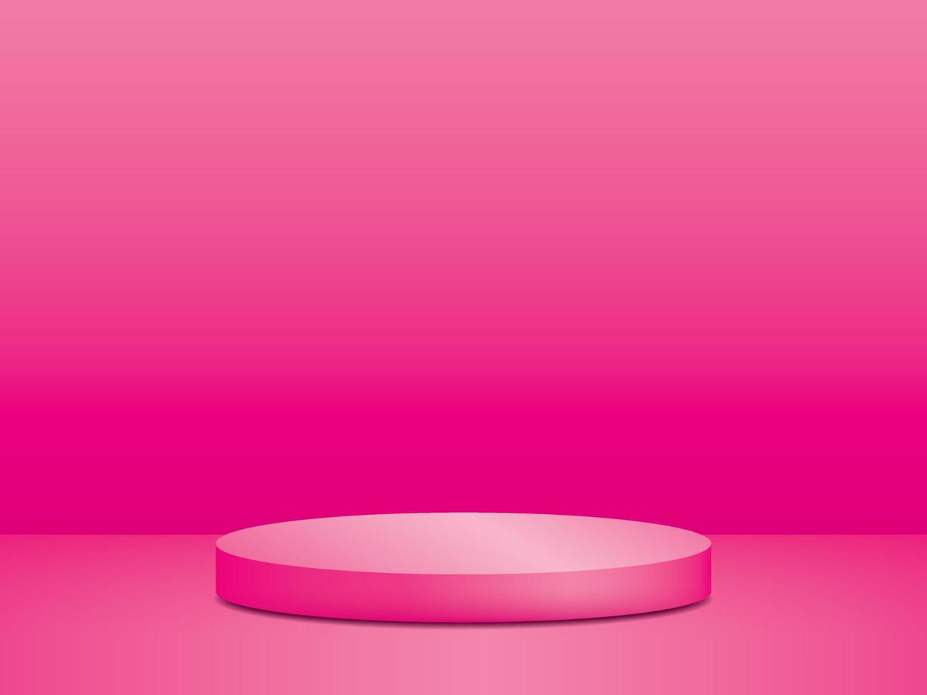 vector de ilustración 3d de podio de paso rosa.